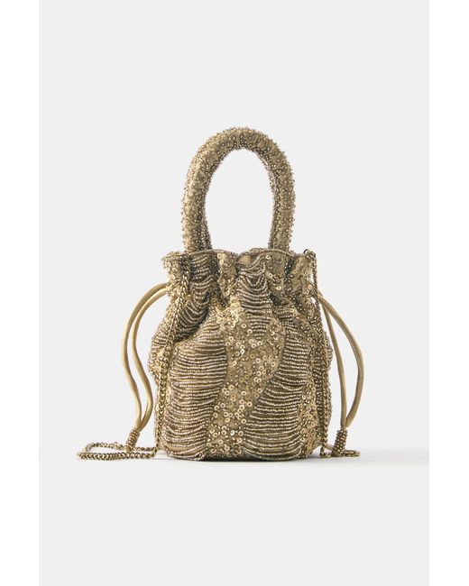 Pull&Bear Metallic Beaded Bag