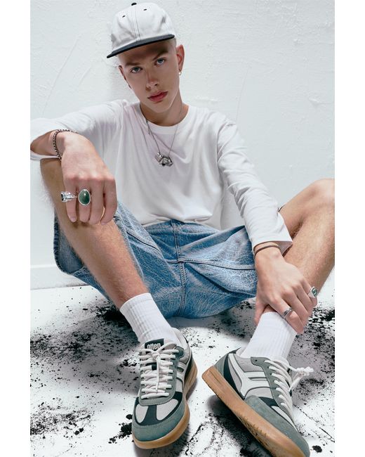Pull&Bear Gray Multi-Panel Retro Trainers for men