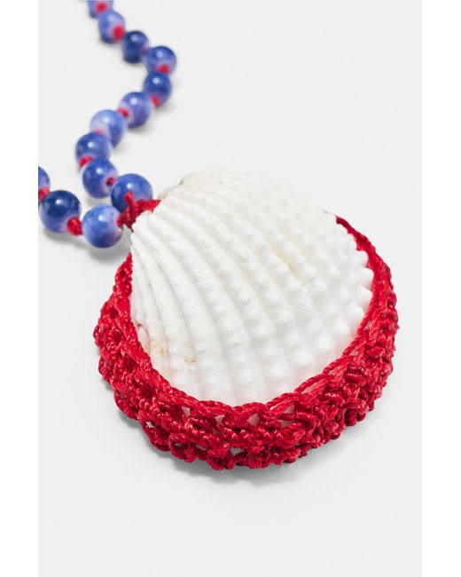 Pull&Bear White Seashell Bead Necklace