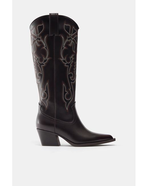 Pull&Bear Black Cowboy-Stiefel