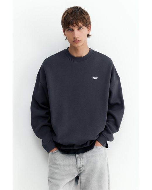 Pull&Bear Blue Stwd Boxy Sweatshirt for men