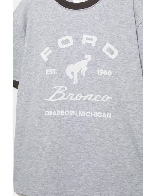 Pull&Bear Gray Ford Bronco T-Shirt for men
