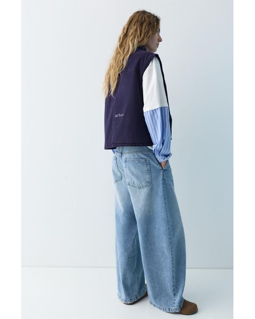 Pull&Bear Blue Gesteppte Baumwollweste