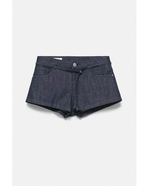 Pull&Bear Brown Denim Shorts With Belt