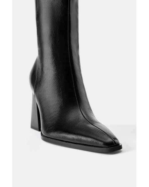 Pull&Bear Black High-Heel Boots