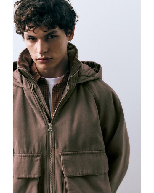 Pull&Bear Multicolor Worker Jacket With Embroidered Back for men