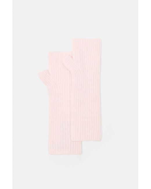 Pull&Bear Basic Gebreide Wanten in het Pink