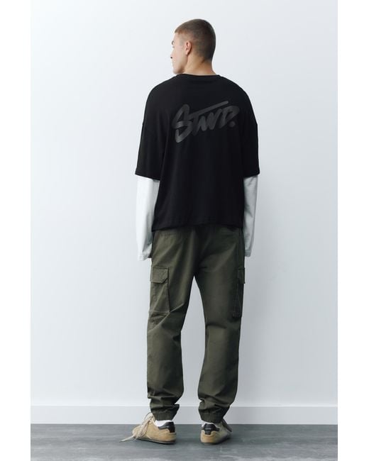 Pull&Bear Cargo Joggingbroek in het Black voor heren