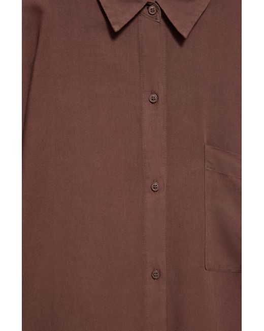 Camicia Con Lino di Pull&Bear in Brown