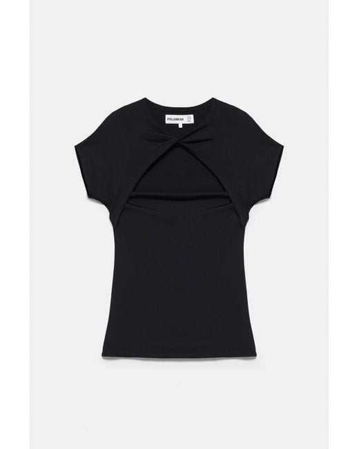 Pull&Bear Blue Cut-Out T-Shirt