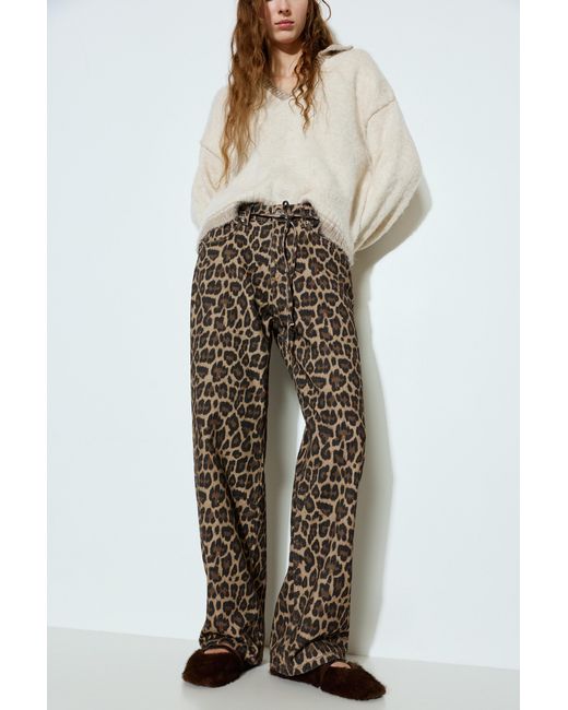 Pull&Bear Multicolor Print Jeans With Drawstring