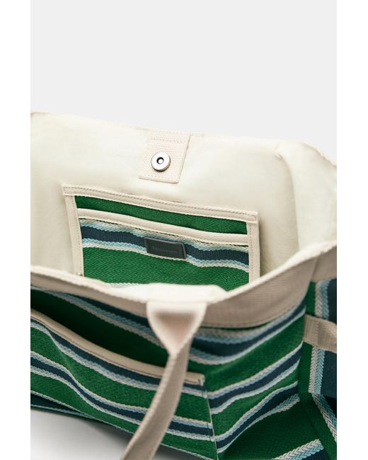 Pull&Bear Blue Shopper Mit Streifenmuster