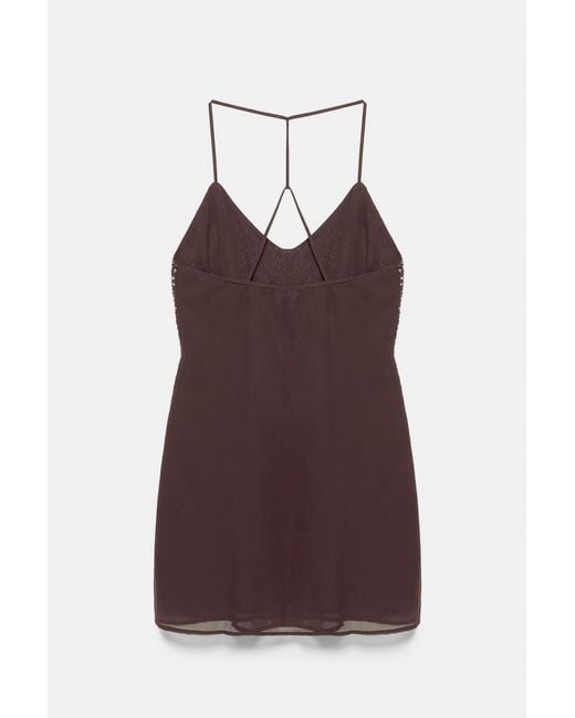 Pull&Bear Brown Sequin Strappy Dress