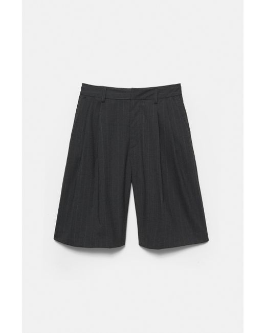 Pull&Bear Black Nadelstreifen-Bermudashorts