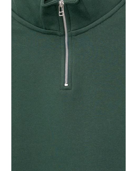 Pull&Bear Green Basic Quarter-Zip Sweatshirt for men