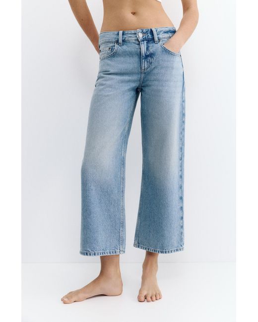 Pull&Bear Blue Low-Rise Culottes Jeans