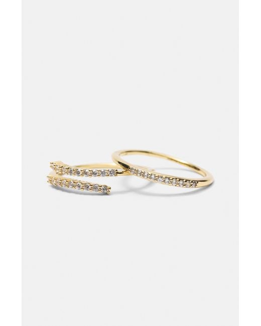 Pull&Bear Metallic 5Er-Pack Glitzerringe