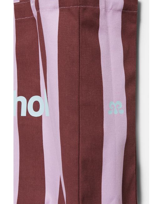 Pull&Bear Red Striped City Tote Bag