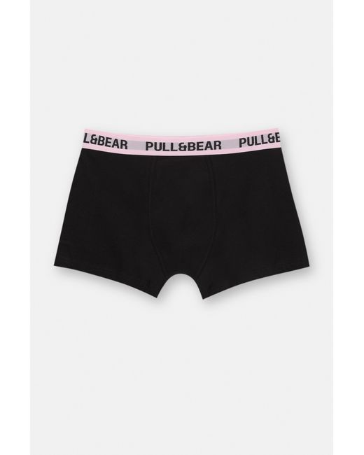 Pull&Bear Black 3-Pack Of Boxers With Waistband for men