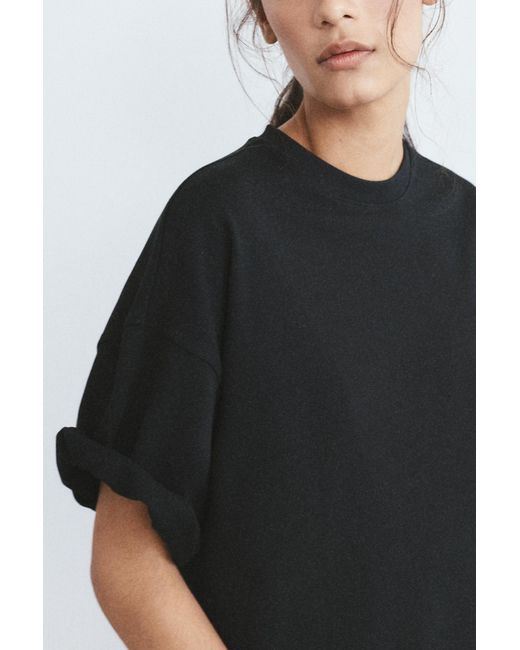 Pull&Bear Black Boxy Short Sleeve T-Shirt