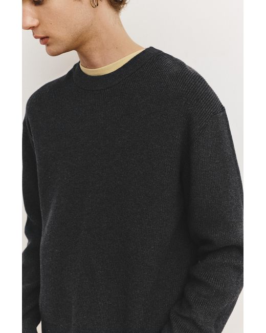 Pull&Bear Black Round Neck Jumper for men