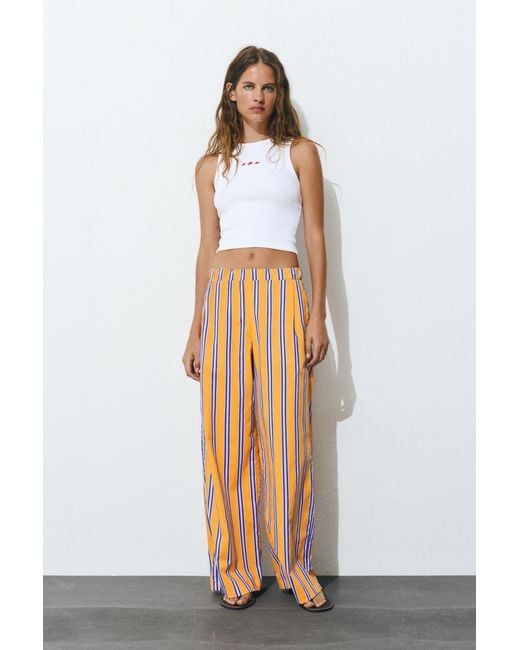 Pull&Bear Multicolor Striped Pyjama-Style Trousers