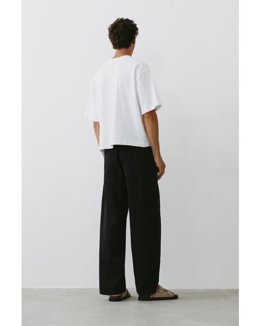 Pull&Bear White Baggy Jogger Pants for men