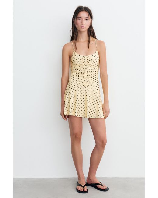Pull&Bear Blue Short Polka Dot Strappy Dress