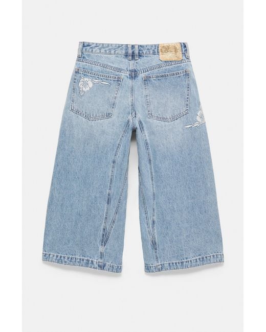 Pull&Bear Blue Pleasures X Stwd Capris Jeans