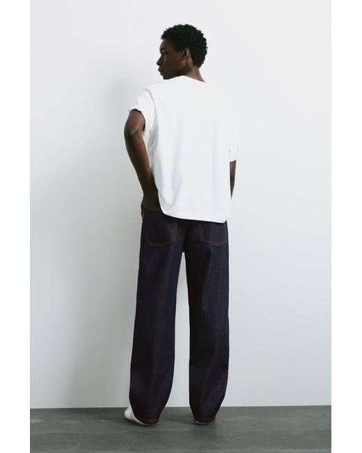 Pull&Bear White Baggy Jeans for men