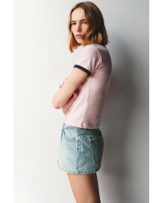 Pull&Bear Multicolor Cross-Waist Denim Skort