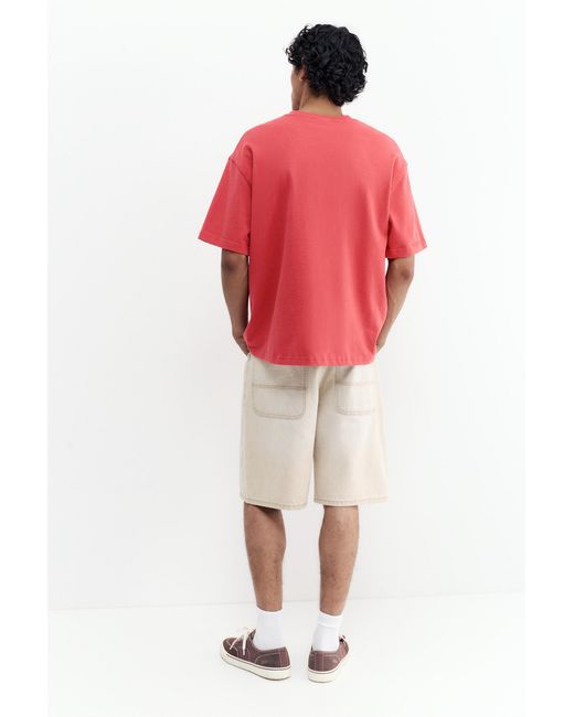 Pull&Bear Red Premium Short Sleeve T-Shirt for men