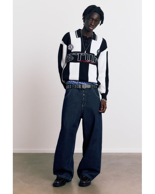 Pull&Bear Gestreepte Stwd Tricot Polo in het Blue voor heren
