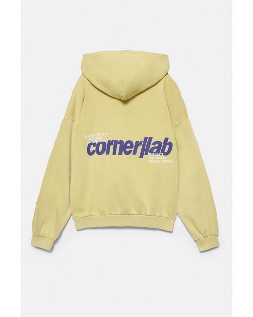 Sweat À Capuche Jaune À Motif Pull&Bear en coloris Green