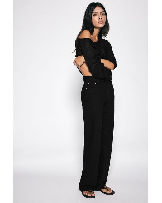 Pull&Bear Blue High-Waist Wide-Leg Jeans