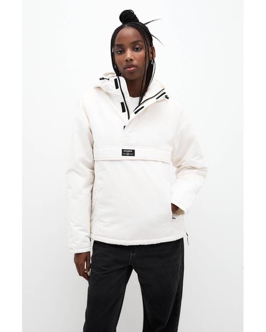 Pull&Bear White Jacket With Pouch Pocket