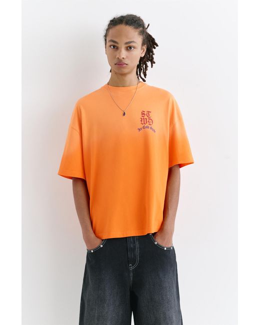 Pull&Bear Orange Stwd Boxy T-Shirt for men