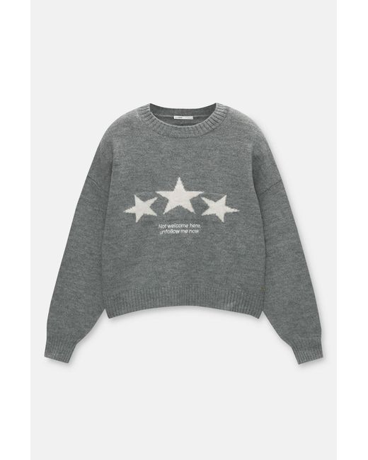 Pull&Bear Gray Star Jumper
