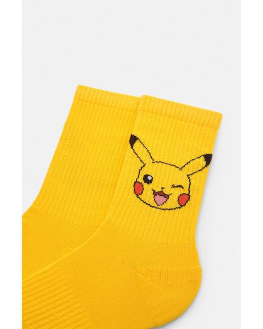 Pull&Bear Yellow Pokémon Pikachu Socks for men