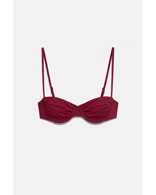 Pull&Bear Red Balconette Bikini Top