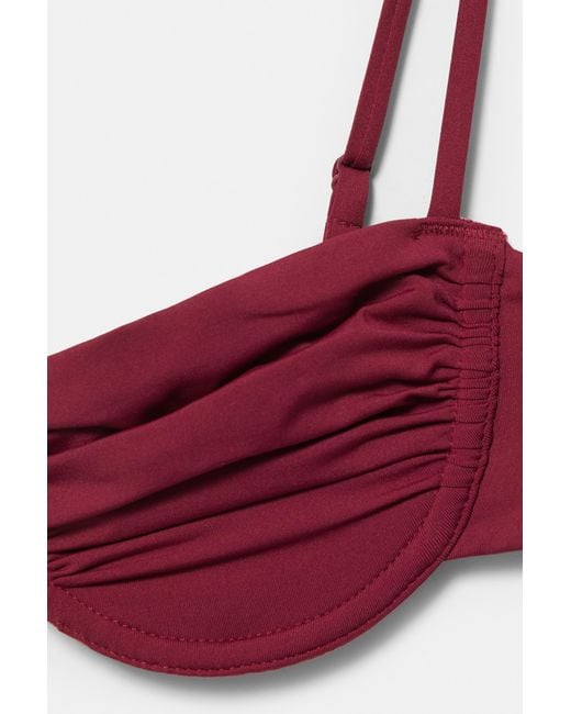 Pull&Bear Red Balconette Bikini Top