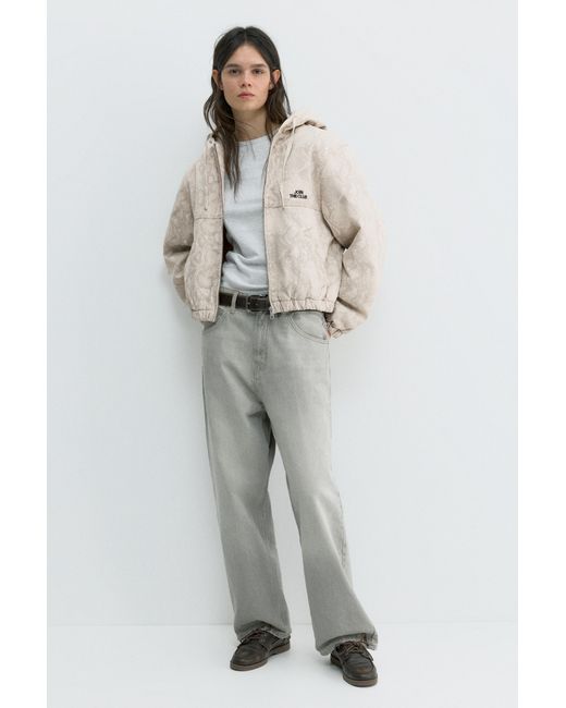 Pull&Bear Jack Met Capuchon Met Slangenprint in het Gray