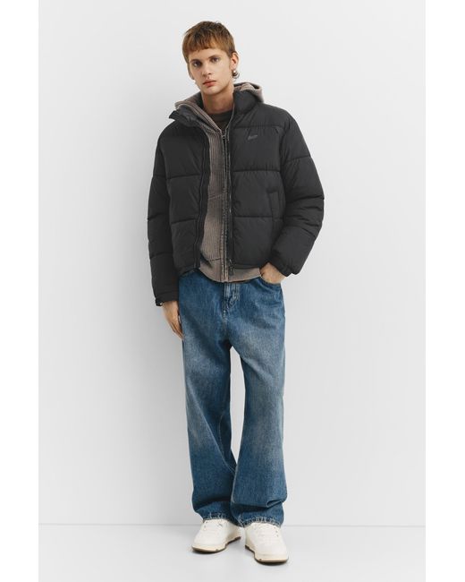 Pull&Bear Gray Stwd Padded Jacket for men