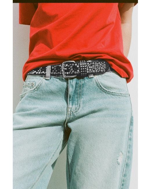 Pull&Bear Black Kunstledergürtel Mit Nieten