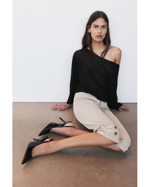 Pull&Bear Black Lack-Absatzschuhe