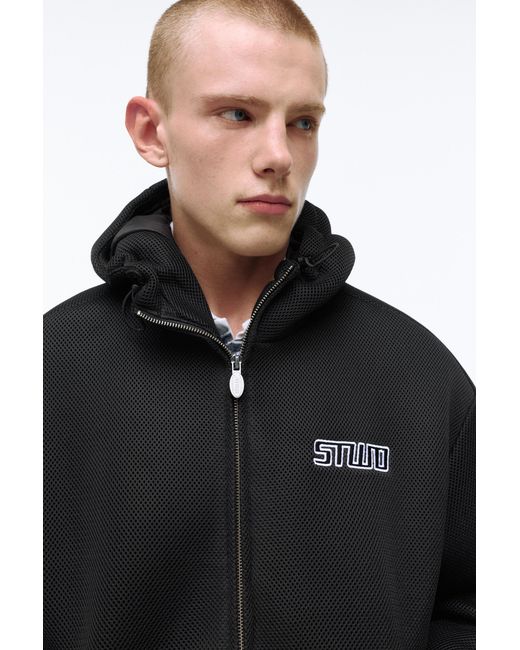 Pull&Bear Gray Stwd Mesh Jacket for men