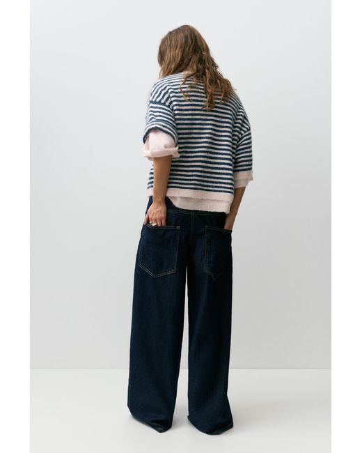 Pull&Bear Black Boxy Short Sleeve Jumper