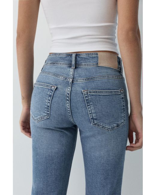 Pull&Bear Blue Low-Waist Bootcut Jeans