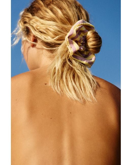 Pull&Bear White Striped Scrunchie