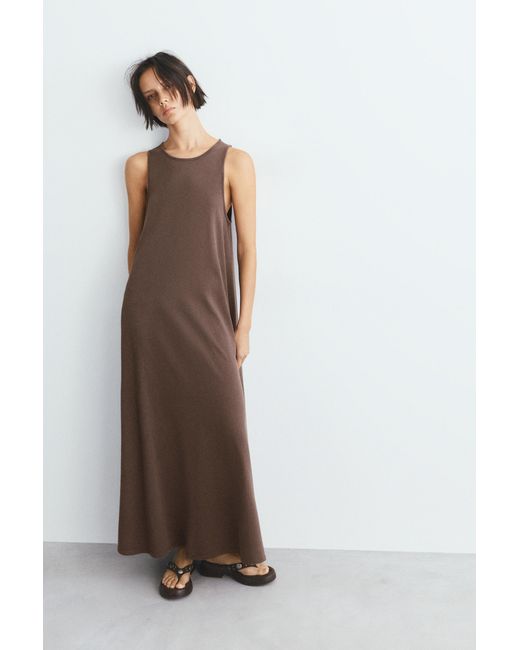 Pull&Bear Brown Long Sleeveless Dress